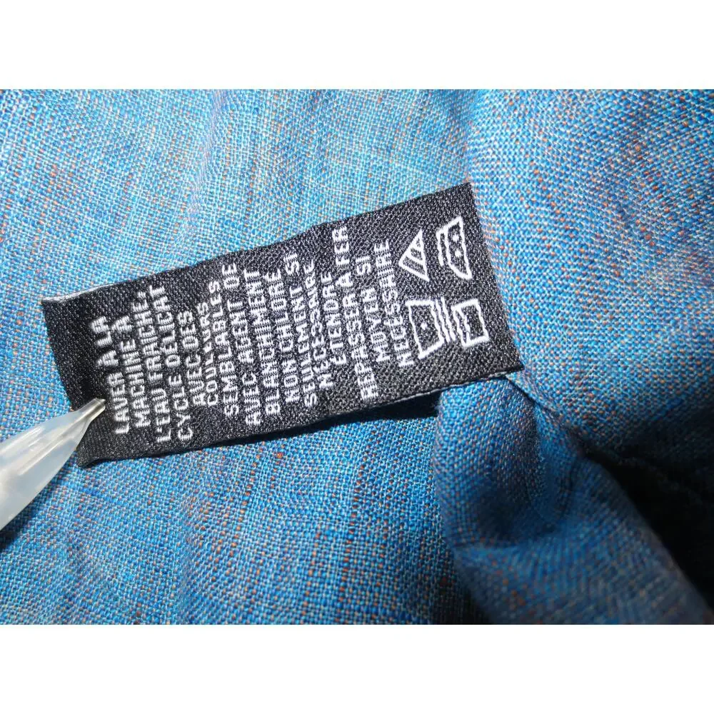 Forsyth of Canada Mens Shirt 2XL Blue Linen Long Sleeve Button Down Pocket - Picture 6 of 9